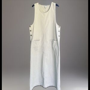 Cherokee Vintage 💯 Cotton Tan Corduroy Sleeveless Maxi Jumper Dress Modest M